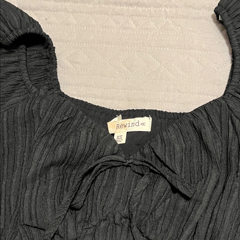 Rewind Black Crinkle Dress, size XS